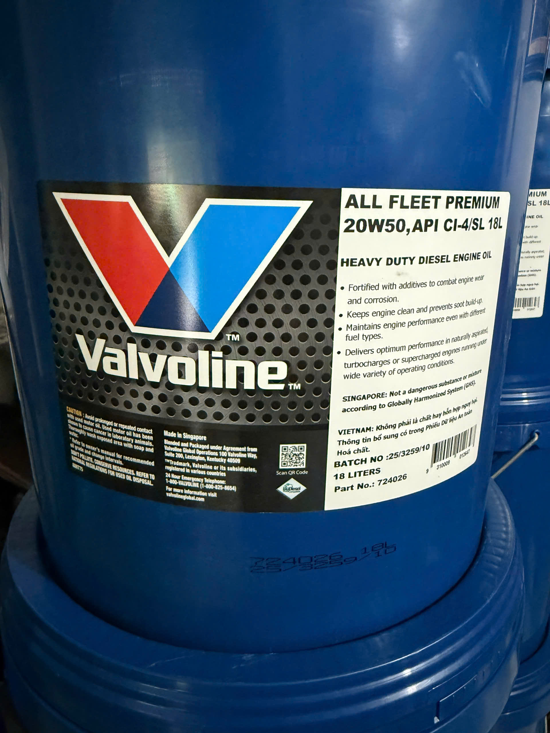 Nhớt động cơ VALVOLINE 20W50 - 18L - 20W- 50